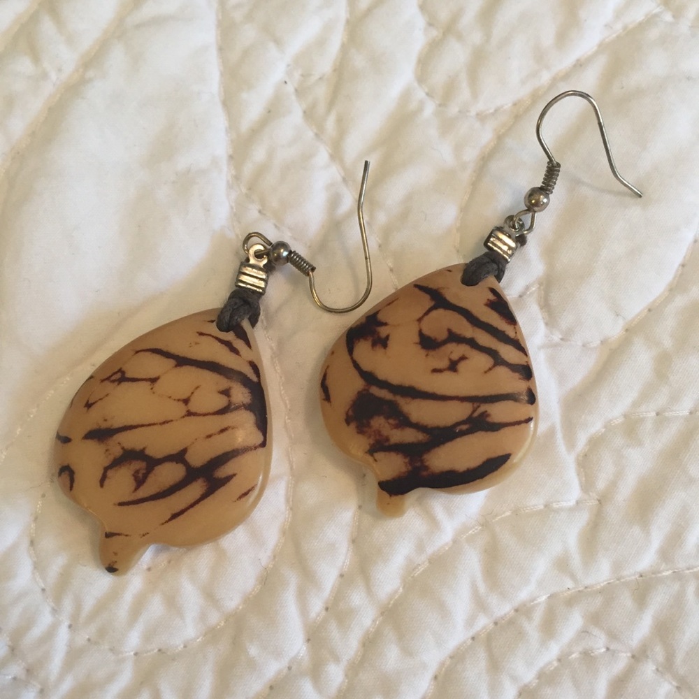 Brown and tan earrings